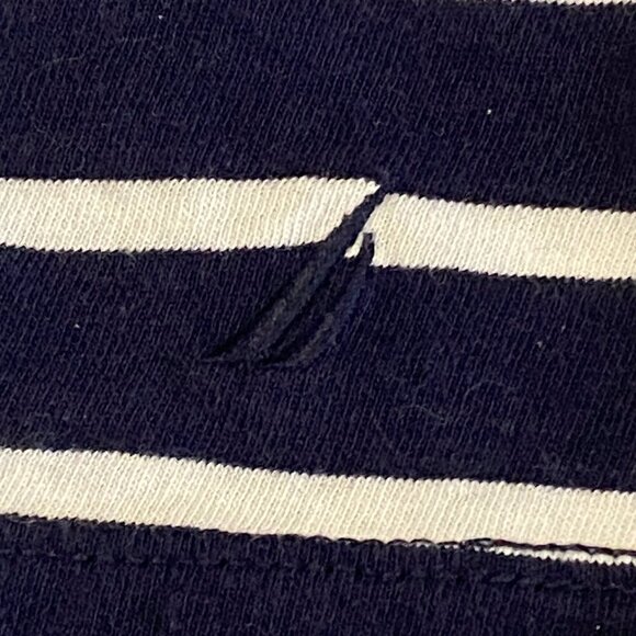 Nautica Women's Crew Neck Short Sleeve Tee S Navy Blue & White Cotton #223M - Picture 5 of 7